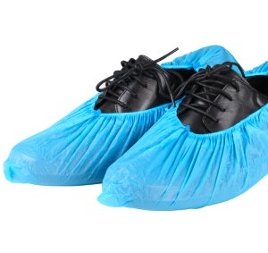 Polypropylene  Shoe  Cover - Blue - Non Slip Sole